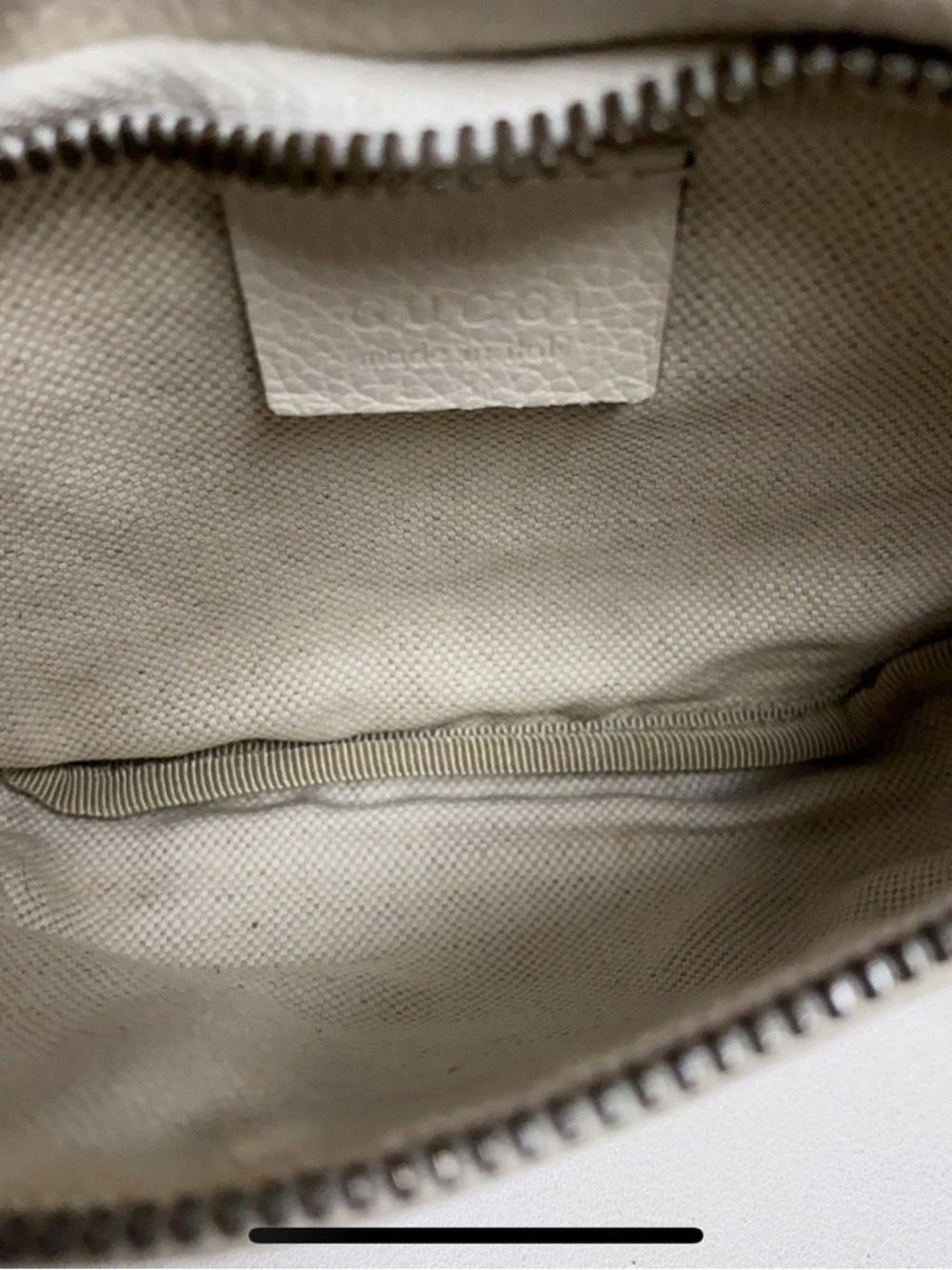 Gucci Cream Leather Belt Bag with Green-Red Web and Navy-Red Strap - Picture 8 of 11